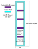 TACOMA - 1 Column Tea Adjustable Divider Insert