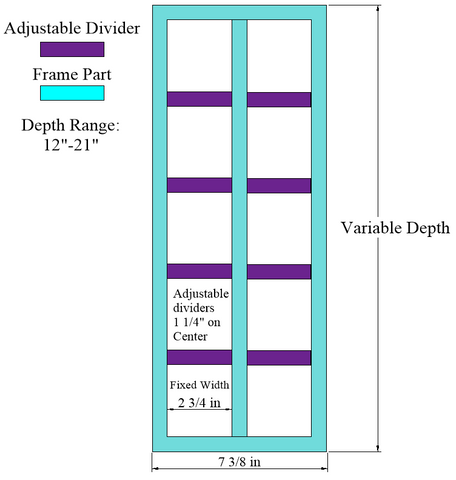 TELLURIDE - 2 Column Tea Adjustable Divider Insert