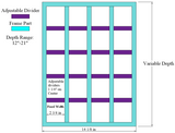TUCSON - 4 Column Tea Adjustable Divider Insert