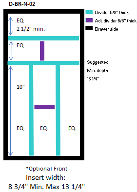 DAYTONA - Bathroom: 5 Section, Narrow Width. Reversible