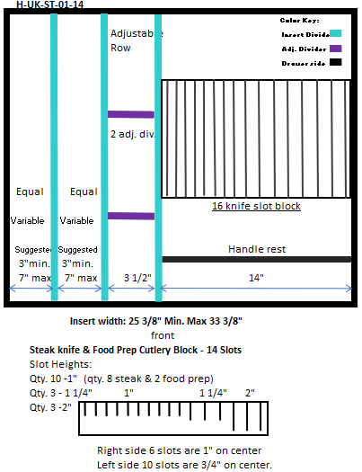 KANSAS CITY - Steak Knife Storage: 8 SLOT 5 Width