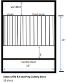 KEY WEST - Steak & Food Prep Knife Storage: 16 Slot 14" Width