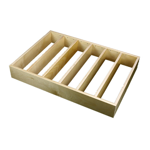 1 Section Adjustable Divider (up to 6 cubicles) organizer insert.  Interior Drawer Dimension Range: Width 24 1/16" to 35", Depth 16 1/16" to 21", Height 2" to 6". (G-33)