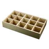 5 Section Adjustable Divider (up to 15 cubicles) organizer insert.  Interior Drawer Dimension Range: Width 12" to 24', Depth 8" to 16", Height 2" to 6". (G-06)