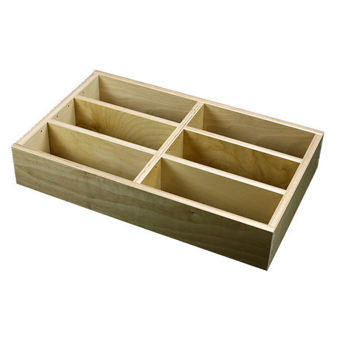 2 Section Adjustable Divider (up to 6 cubicles) organizer insert.  Interior Drawer Dimension Range: Width 24 1/16" to 35", Depth 8" to 16", Height 2" to 6". (G-15)