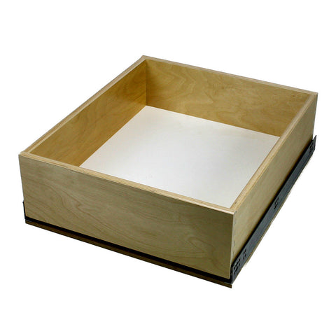 Solo Roll-out Kit - Cabinet floor mounted. 6" high single drawer. For 10" to 34" wide openings.