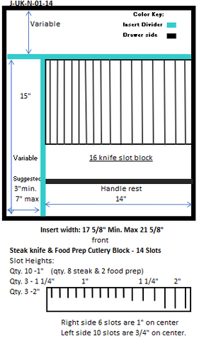 JOPLIN - Cooking Utensil & 16 Slot Knife Storage: Narrow Width